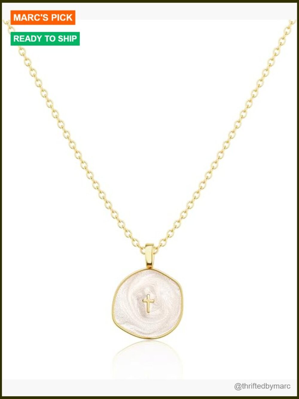 Dainty 14k Gold Plated Cross Pendant Necklace with Cubic Zirconia